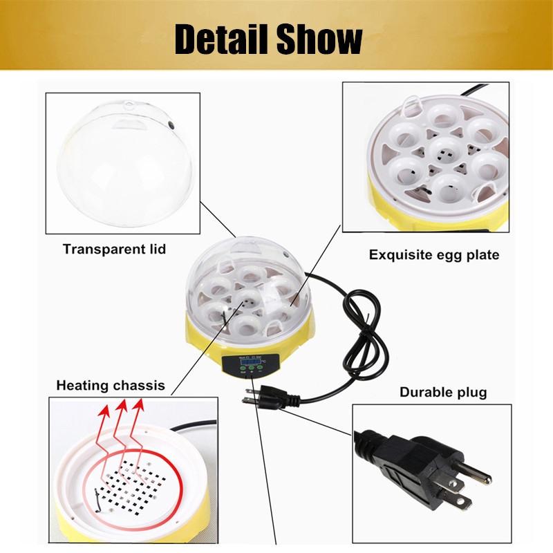 7 Eggs Capacity Incubator Mini Egg Incubator Brood Machine Chicken Duck Hatcher Electronic Automatic Incubator Brooder New
