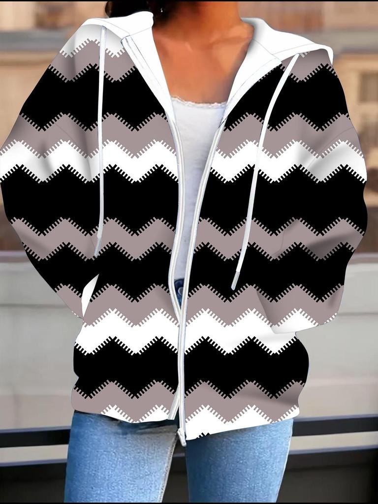 Butterfly 3D Printed Hooded Cardigan Plus Size Autumn Winter Retro