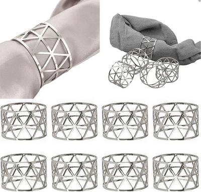 Serviettenring aus Metall mit Rückenmuster 6 Stück