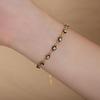 French Retro Colorful Enamel Titanium Steel Necklace & 18K Gold Bracelet - Versatile Personalized Niche Jewelry for Women