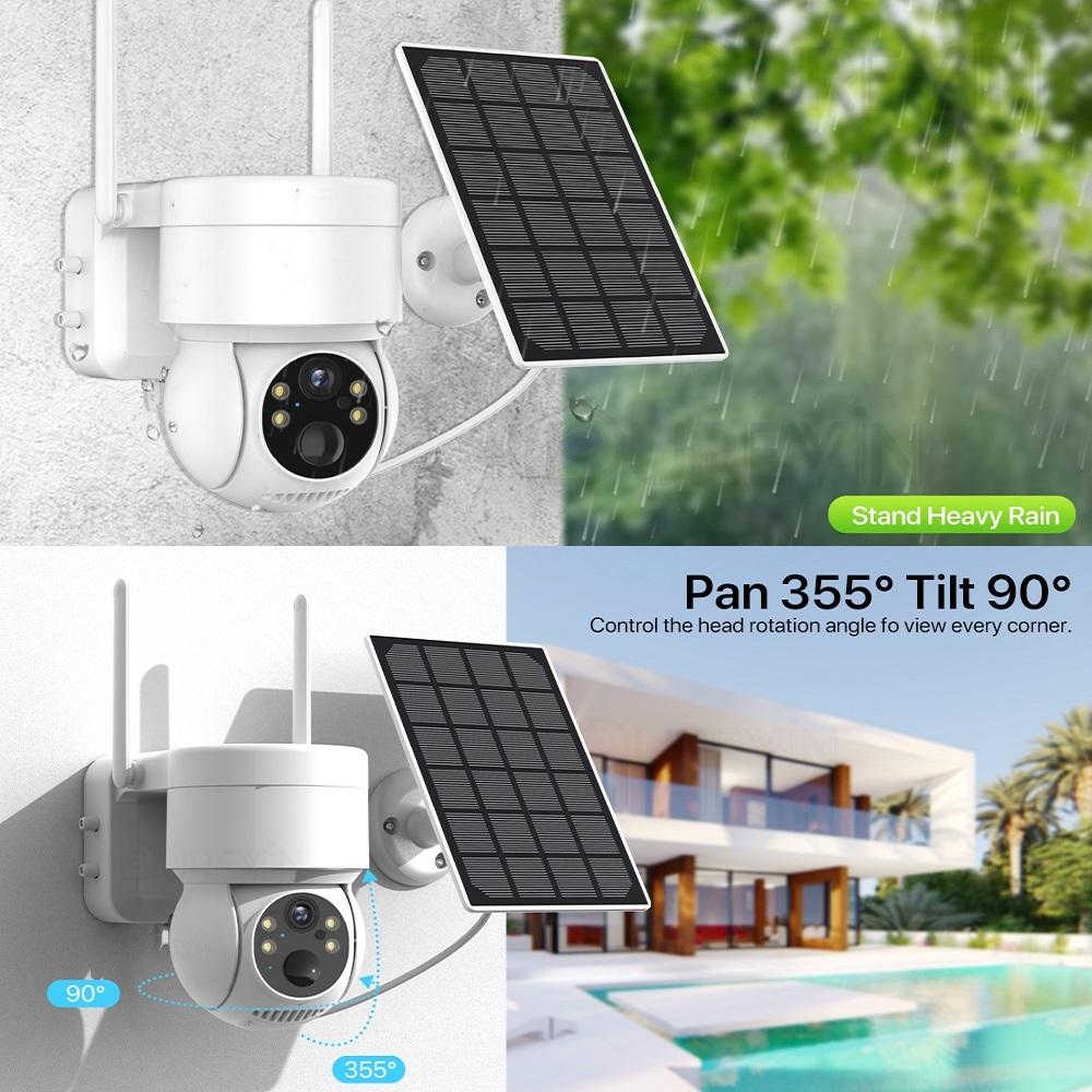 Outdoor Solarbetriebene Netzwerkkamera, HD Nachtsicht CCTV Überwachungskamera, Intelligenter Drahtloser WIFI Videoaufzeichner