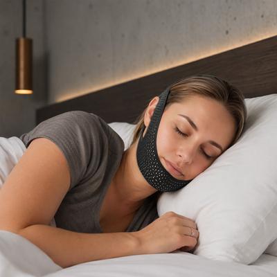 Anti-Schnarch-Kinnband für Männer Frauen, Hält den Mund geschlossen, Verstellbares atmungsaktives Anti-Schnarch-Kieferband, Schlafendes Anti-Schnarch-Gerät