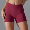 Seamless Knitted Solid Color Tight Peach Hip V Waist Yoga Shorts For Sports, Running, Fitness, Three Point Shorts For Women