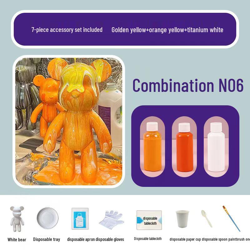 Children's DIY Fluid Bear Vinyl Doll Painting Set