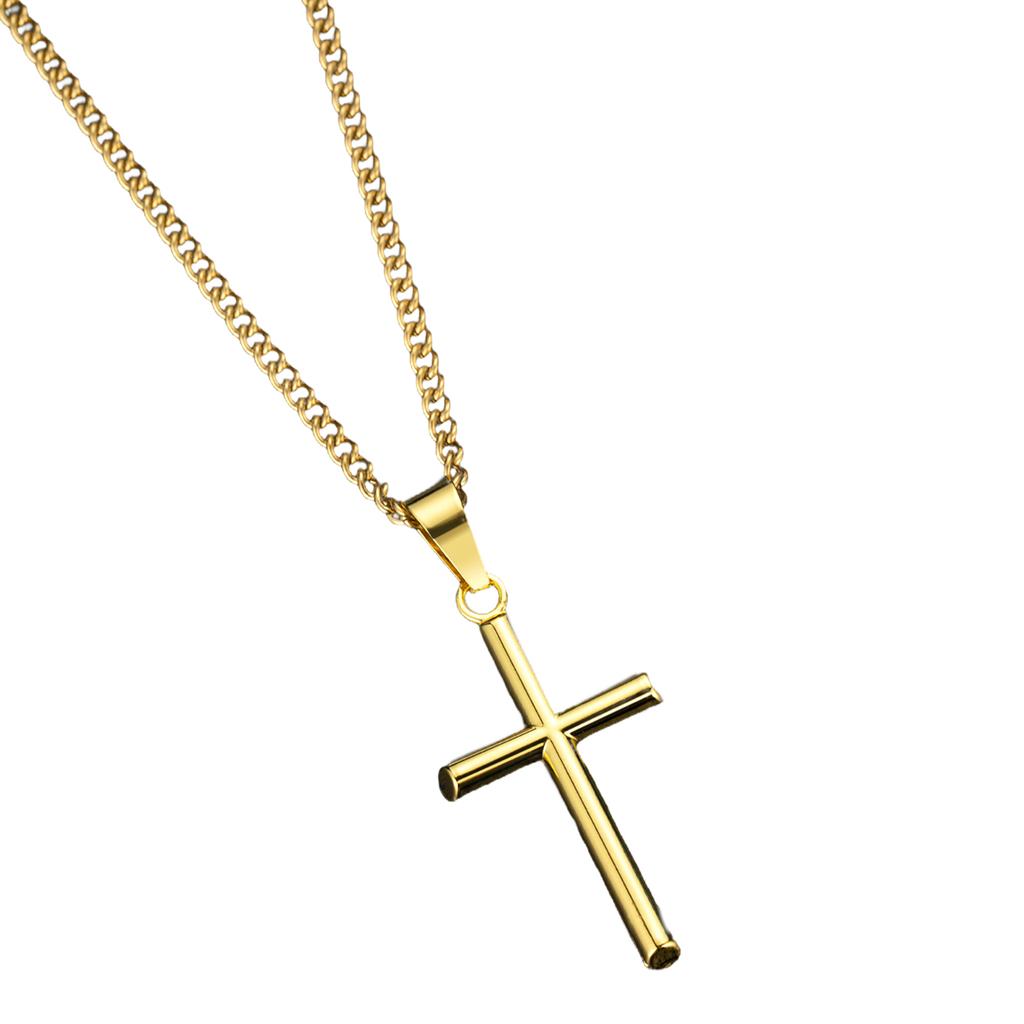 Adjustable Chain Crosses Pendant Necklace Accessory for Men and Women Stainless Steel Versatile Fashion Accessory