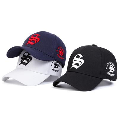 Men Gothic Letter S Embroidered Baseball Cap Outdoor Adjustable Sunscreen Leisure Hat Spring Autumn Travel Tourism Beach Vacation