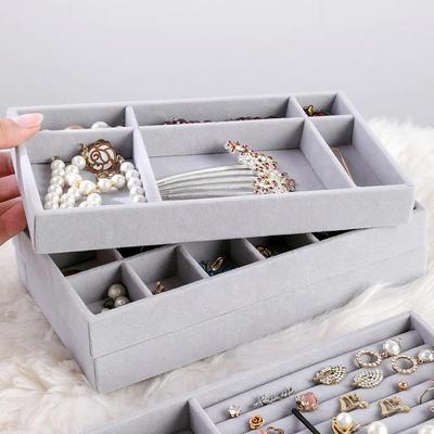 Fashion Portable Velvet Jewelry Ring Jewelry Display Organizer Box Tray Holder Earring Jewelry Storage Case Showcase