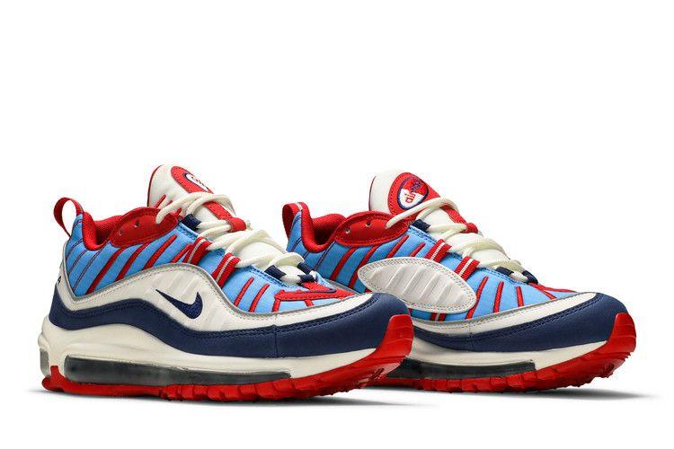 Women's Sneakers Nike Air Max 98 Blue Red White (Women's) Summit White/Blue Void