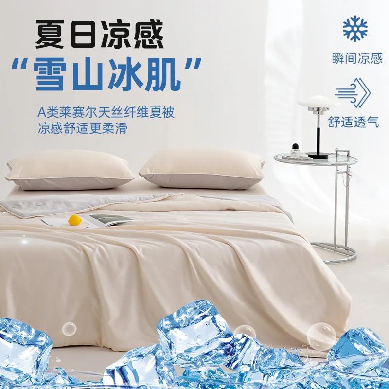 2025 Class A Lyocell Tencel Summer Quilt Summer Cool Feeling Air Conditioner Washed Silk Summer Cool Quilt New Light Luxury
