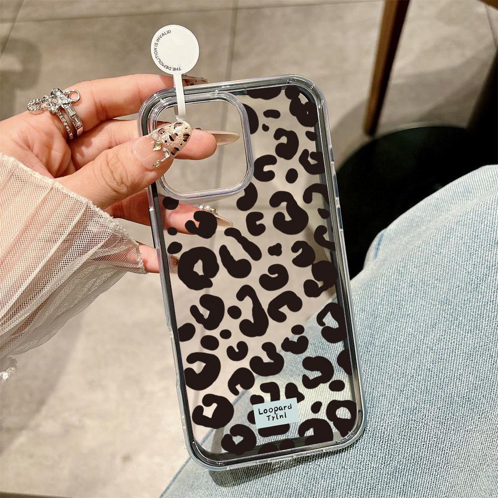 Leopard Print Clear Phone Case For iPhone 17 Pro Max Case iPhone 15 13 11 12 14 16 Pro Max 17 Air 2 IN 1 Soft Silicone Cover