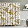 Bílá mramorová sprchová závěs se zlatými cákanci Luxusní koupelnový dekor pro domácí koupelnu Vodotěsná látka Shabby Chic