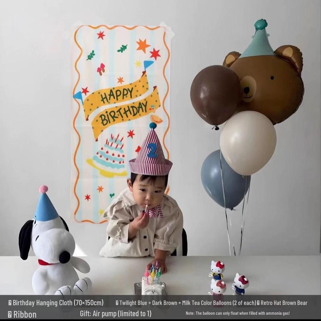 Retro Cartoon Birthday Backdrop for Kids' Party - First Birthday Decor