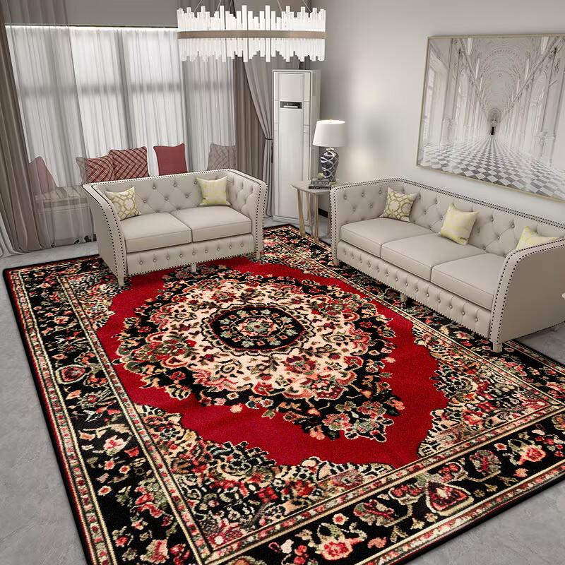 Red Persian Large Area Living Room Carpet Lounge Easy Clean Floor Mats Bedroom Non-slip Bedside Rugs Room Decor Classical Carpet