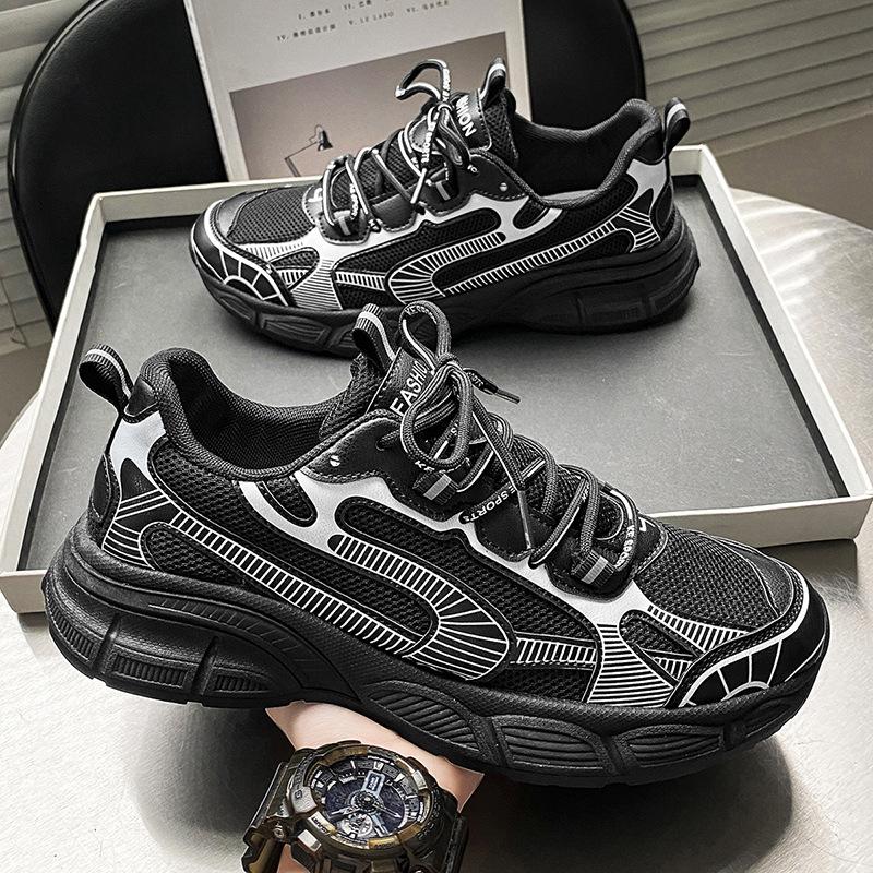 

Новые модные дышащие и универсальные сетчатые спортивные кроссовки для студентов, повседневные, для бега, увеличивающие рост, кроссовки для папы 40