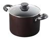Pearl Metal 21cm Kochtopf mit Glasdeckel, Induktionsgeeignet, Fluorpolymer-Beschichtung, Braun, HC-644