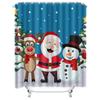 TU Festive Christmas Shower Curtain Santa Reindeer Snowman Holiday Bathroom Decor Waterproof Fabric Backdrop