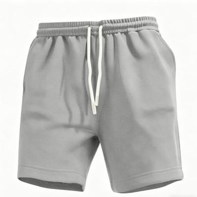 Men's Drawstring Elastic Waist Casual Shorts, Multi-Color Basic Loose Straight-Leg Bermuda Shorts, Versatile Beach Shorts for Home and Sports