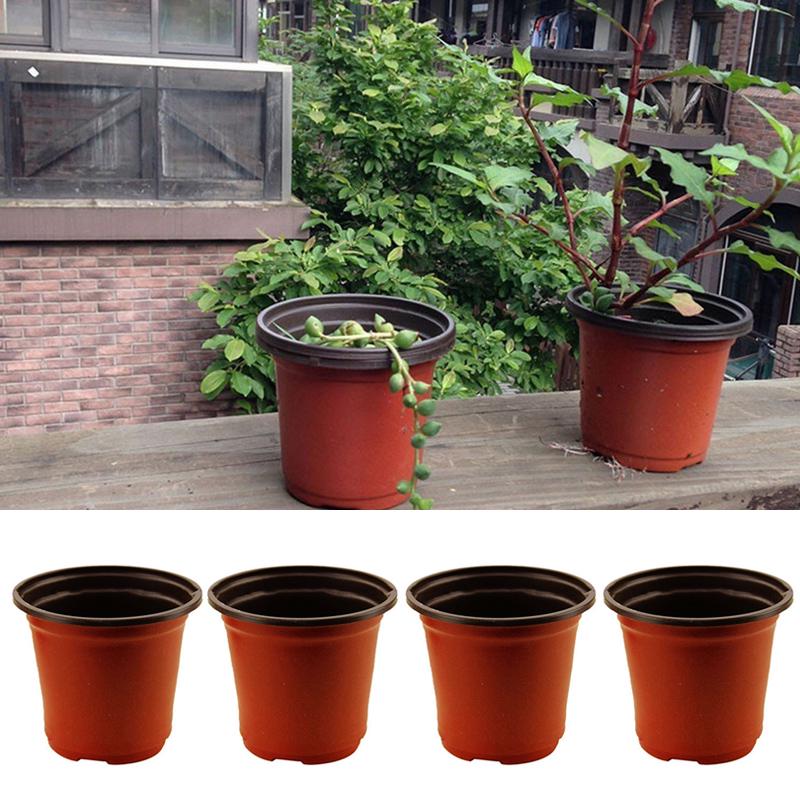 10PCS Flowerpot Plastic Grow Box Fall Resistant Tray For Garden Plants Nursery Cup Flowers Seed Breeding Planters Container Box