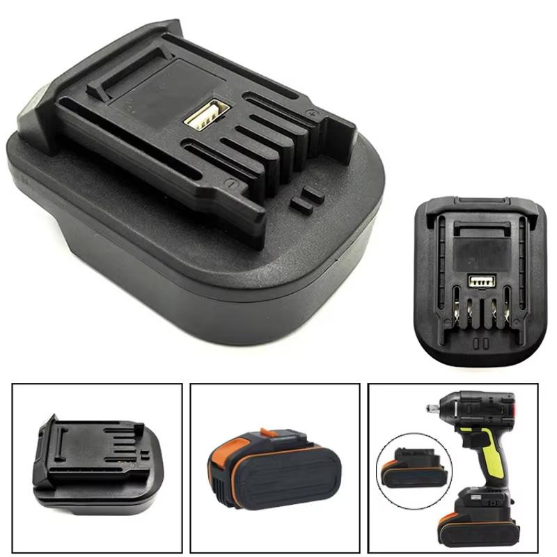 ZWINCKY Battery Adapter For Worx 20v Orange Small Foot Board Electric Conversion To Green Big Foot Board Battery Tools With USB
