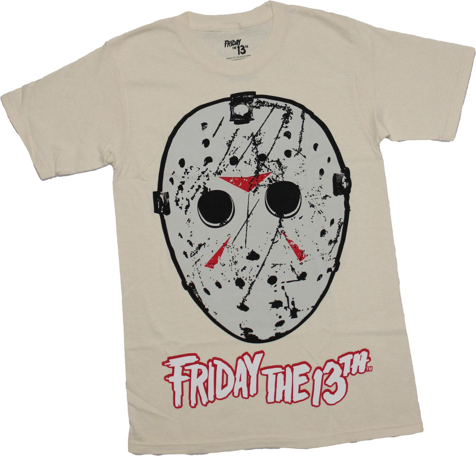 Friday the 13th New Adult T-Shirt - Giant Mask Over Logo XXL