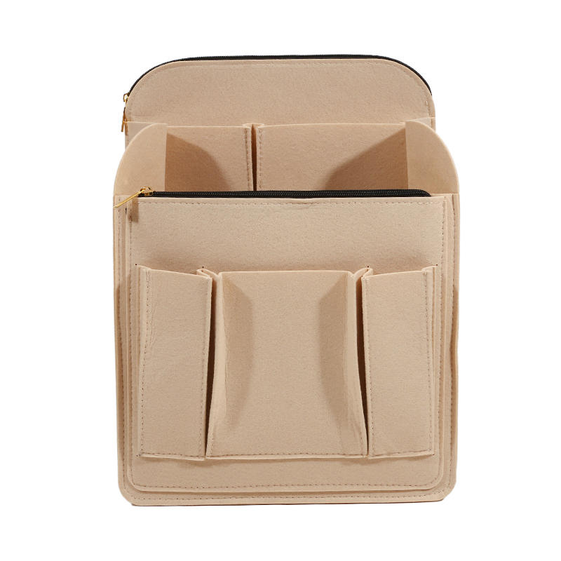 Multi-Grid Felt Backpack Organizer Insert for Women And Men Lightweight Travel Rucksack Insert with Zipper Pockets