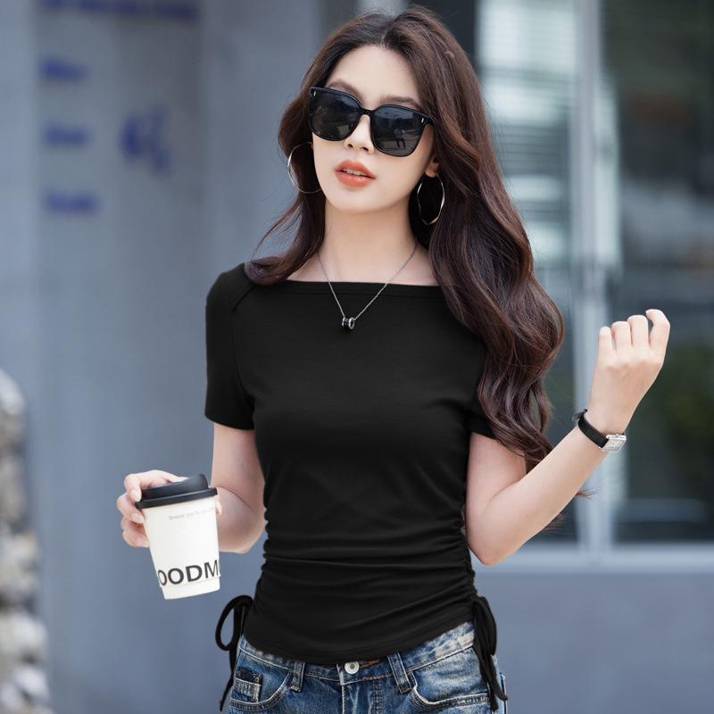 Women's Summer New Casual Stretch Slim Slim Tight Half Sleeve Top