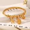 18k Gold Ocean Style Bracelet with Seashell, Conch, and Starfish Pendants for Women