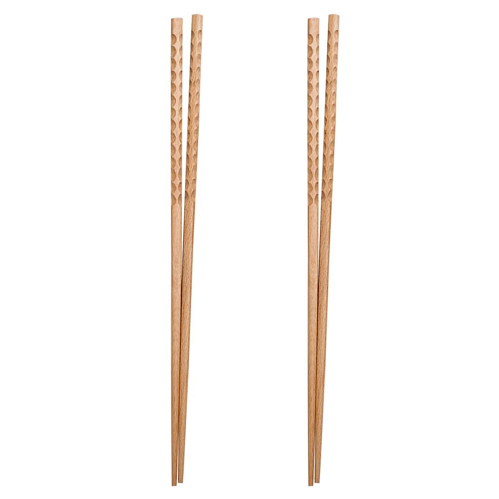 2Pairs Elegant Modern Long Wood Chopsticks 42Cm Comfort Grip Oil Resistant for Hotpot Cooking Stir Fry Noodle Chafing Dish