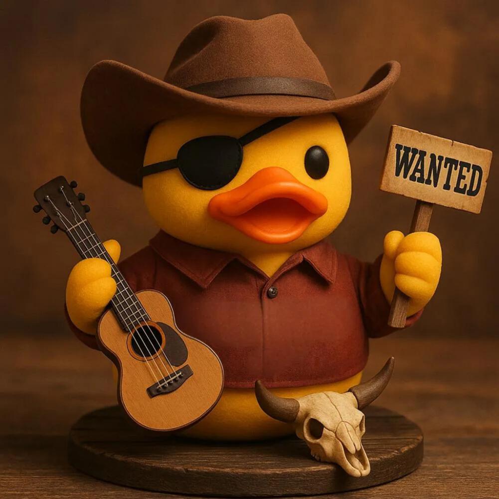 Music-themed Duck Decor Vintage Rock Duck Figurine Hand-painted Music Studio Ornament Classic Rocker Statue for Bar
