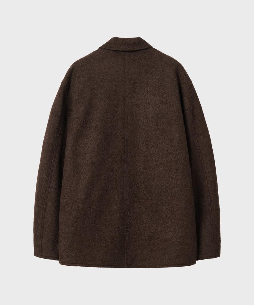Leire Wool Blend Boucle Half Coat [Brown]