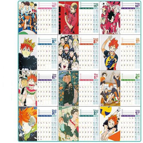 Haikyuu Calendar 2025-2026 Desk Calendar with Photo Stickers, Schedule, Simple Decor, Photo Album, Support Goods, Stationery, Office Supplies, Home Of