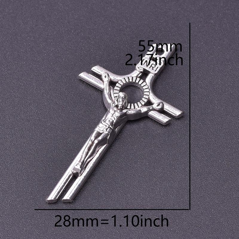 6pcs Religious Metal Retro Silver Color Cross Pendant Charms For Jewelry Making Bulk Christ Jesus Pendants DIY Necklace Earrings