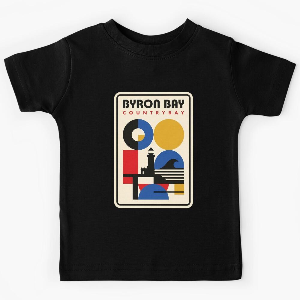 Vintage Byron Bay Australia Geometric Lighthouse Kids T-Shirt 130