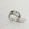 European Geometric Open Ring: Irregular Concave-Convex Wide Band for Women