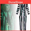 Stylový cosplay kostým Beetlejuice se zelenobílými pruhy z měkké látky