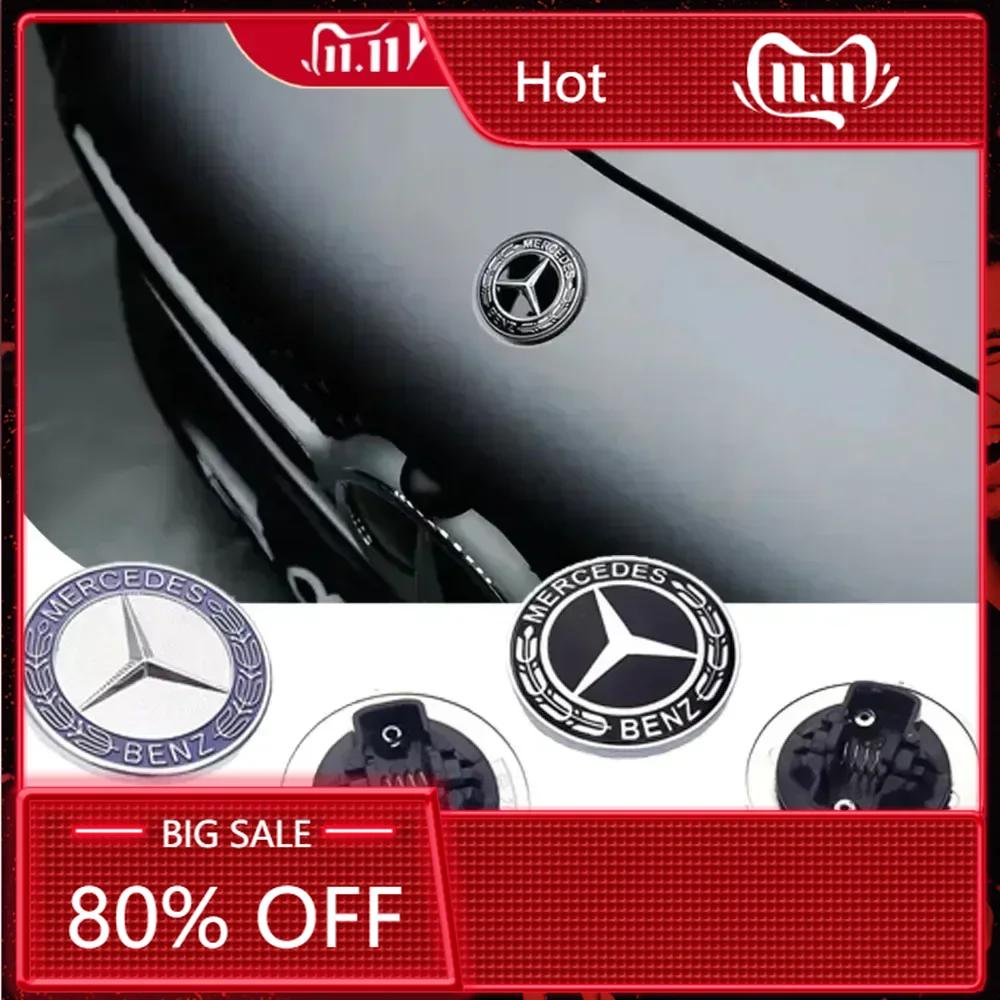 Für Mercedes Benz Auto Metall 57mm Flaches Haubenemblem Frontabzeichen Logo Für Mercedes Benz AMG W212 W213 W205 W177 W247 W176 CLS CLA C