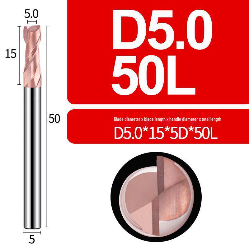 Tungsten Steel 2-Flute Carbide End Mill, 55° Keyway CNC Flat Bottom Cutter