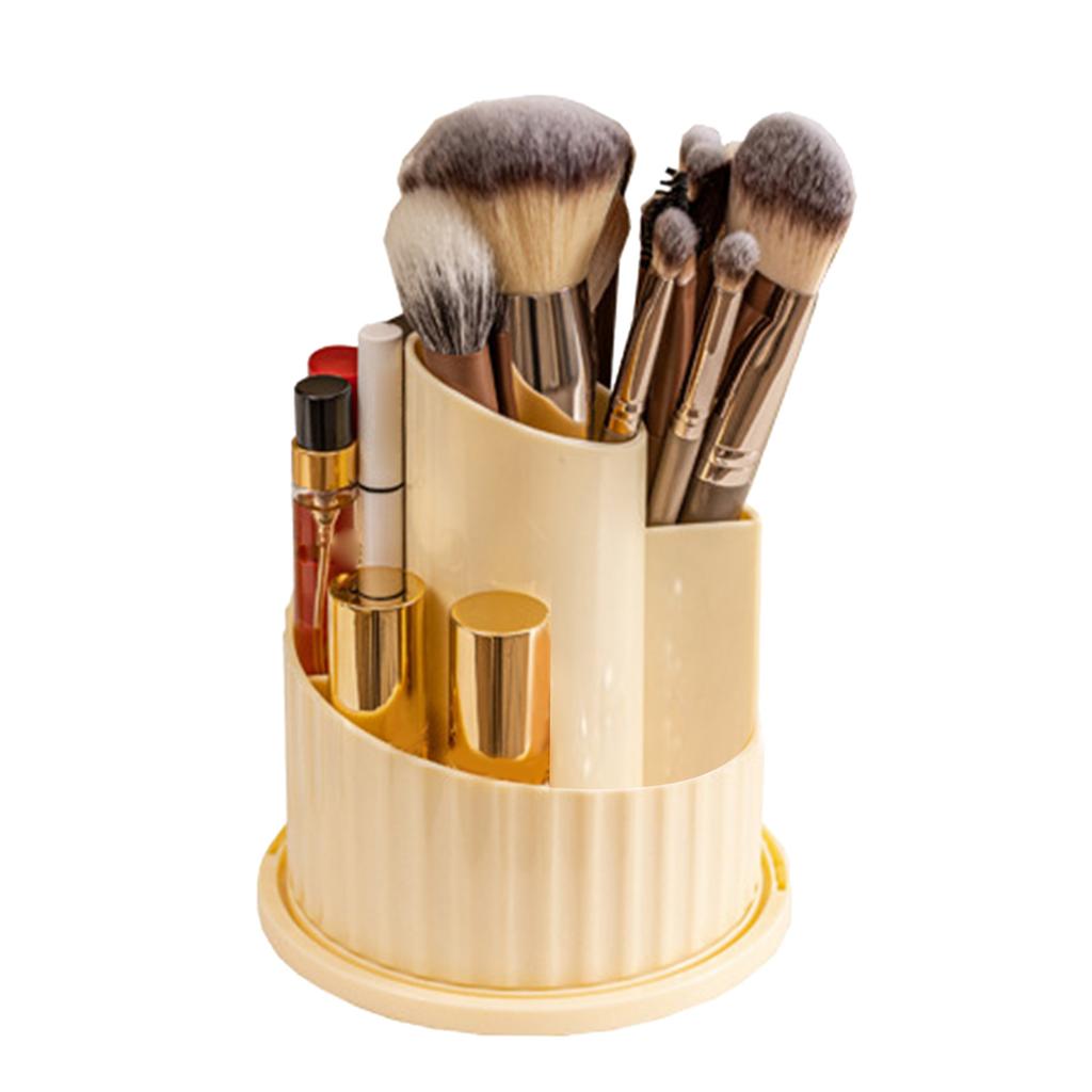 Rotatable Makeup Brush Holder Large Capacity Rotate Dustproof Cosmetic Brush Organizer