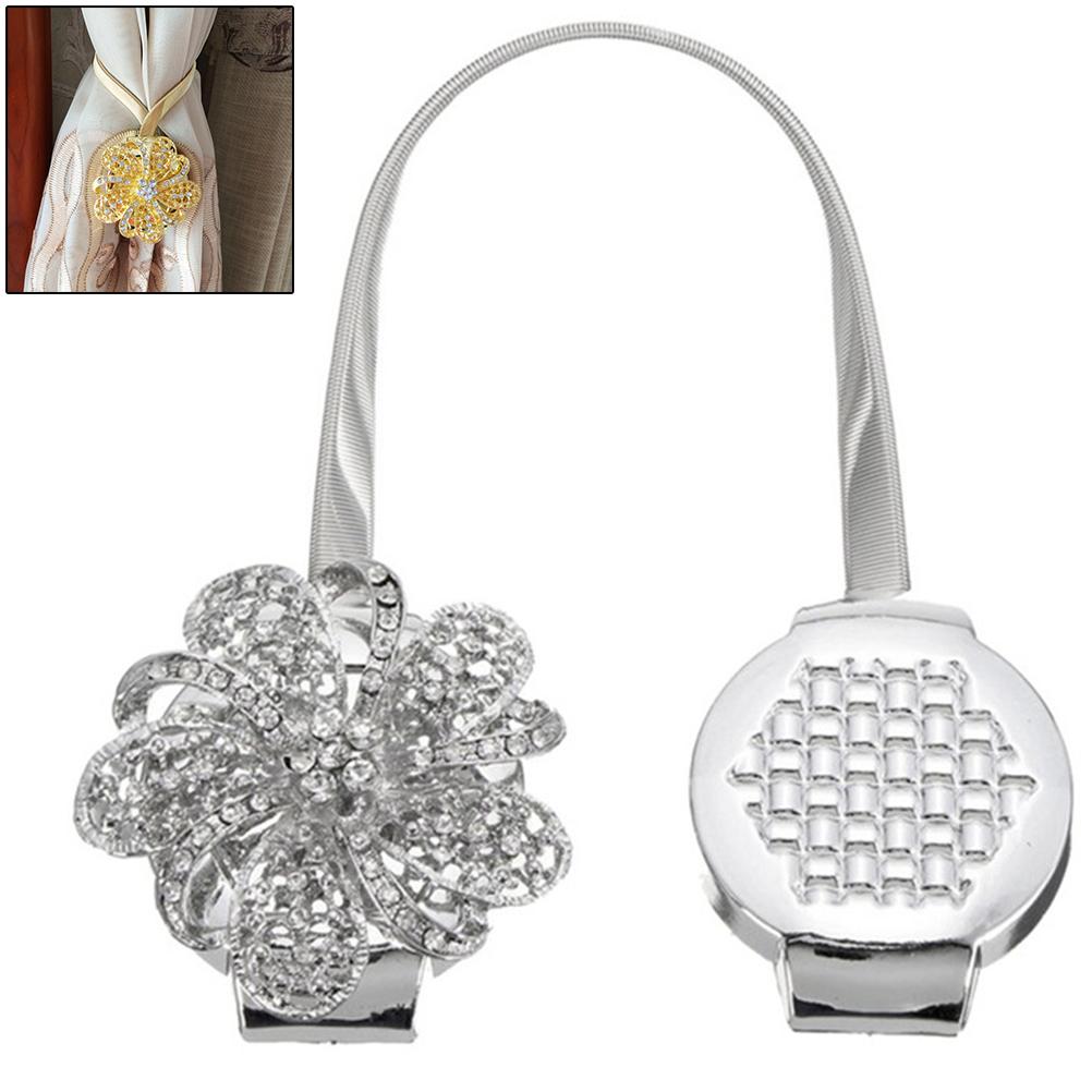 

Магнитные подхваты для штор без проколов, подхваты для штор, декор окна серебряный