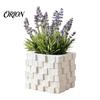 Pixel Cube Decor 3D Printed Planter, Grid Spliced Decor, Retro Geometric Ornament, Matte Minimalist Desk Decoration Breathable Structure, Compact
