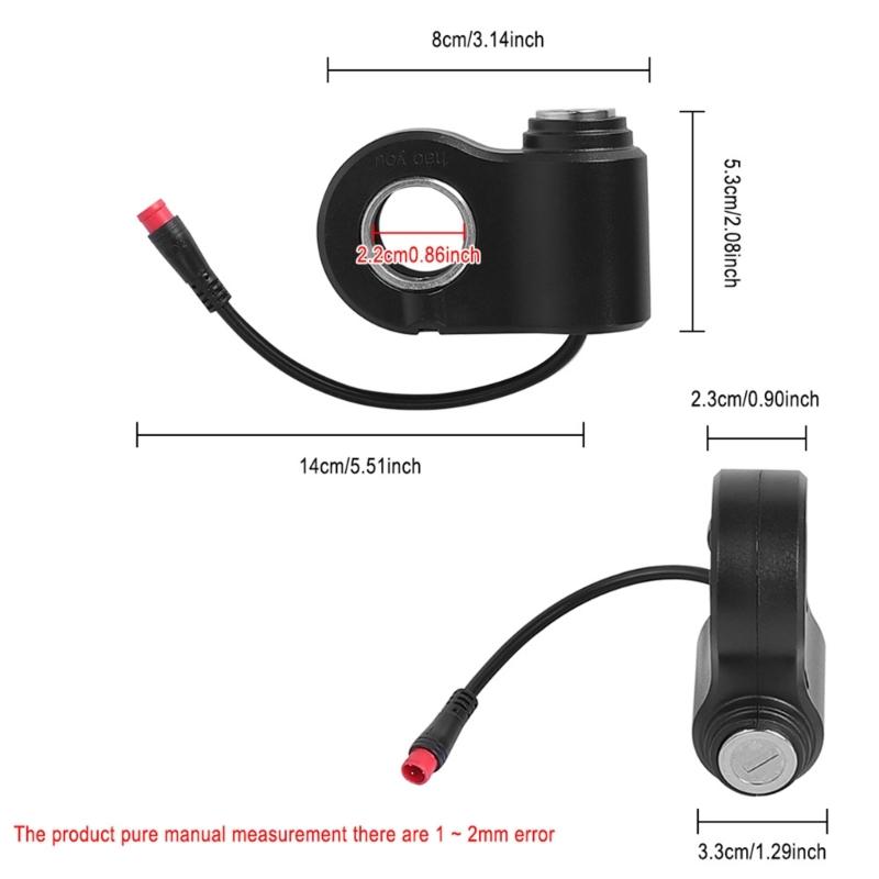 2Pin Ignition Lock With Two Key For Kukirin Electric Scooter ABS Metal Throttle Accelerator Switches Easy Installation