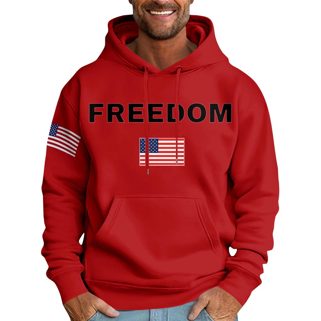 Casual Letter Print Men's Loose Hoodie