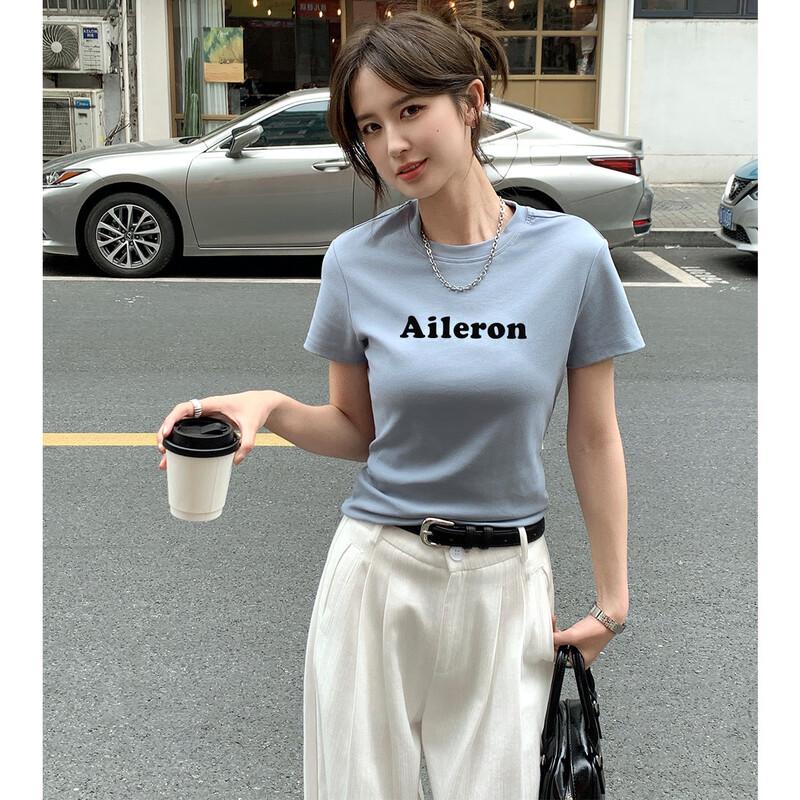 TonLion Women s Letter Print Short Sleeve T-Shirt M
