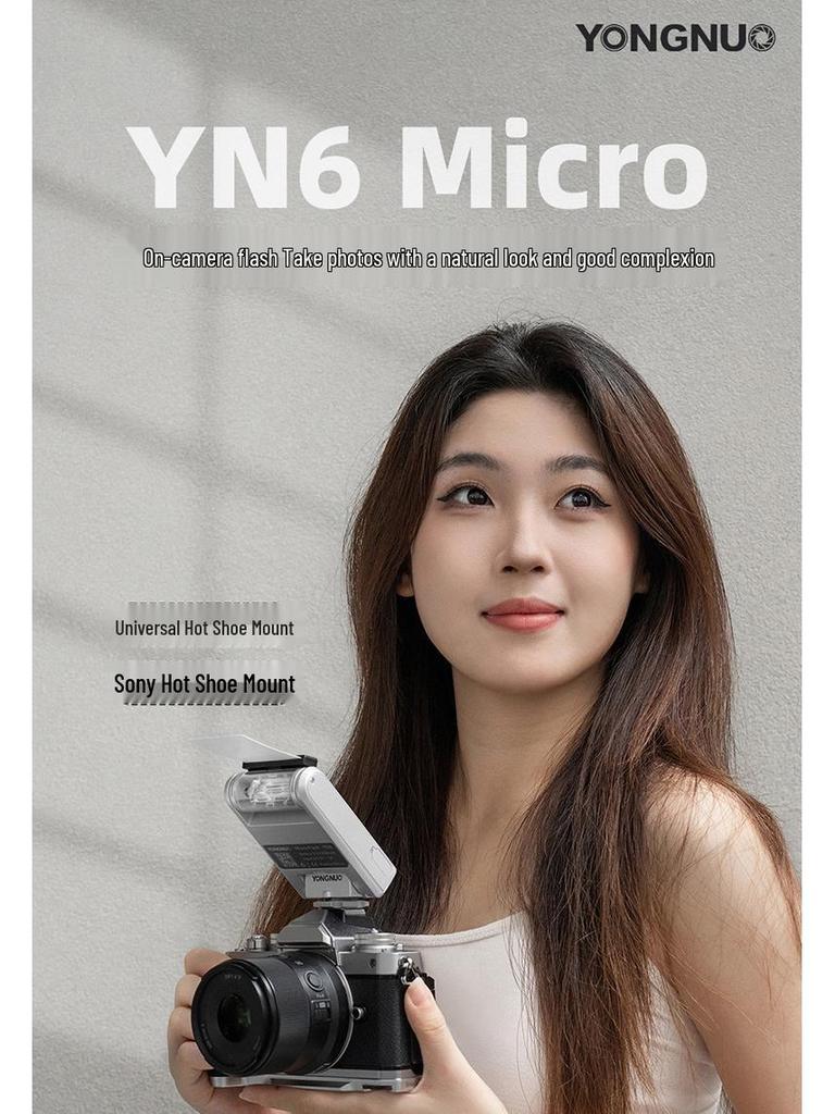Yongnuo YN6 Mini On-Camera Flash with Built-in Battery for Nikon & Fuji Mirrorless Hot Shoe Cameras