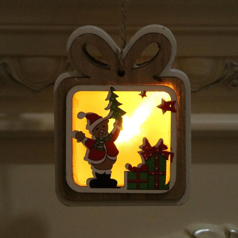 

New Glowing Wooden Christmas Ornament - Light-up Tree Decoration & Gift