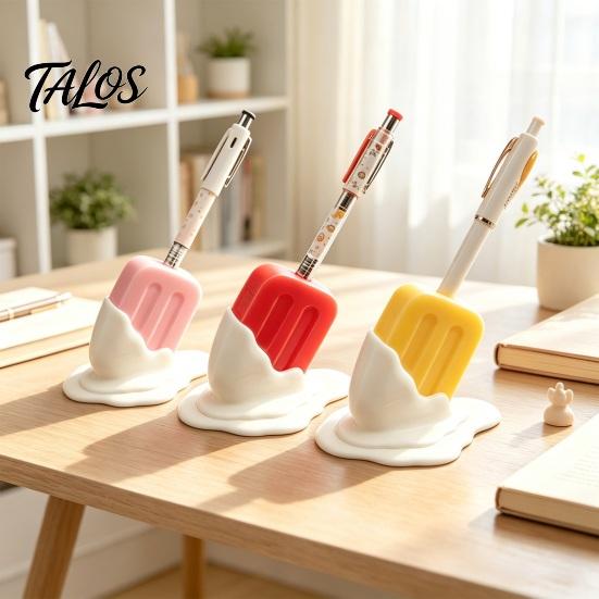 Funny Desk Accessories Cute Melting Popsicle Pen Holder, Unique Decorative Stationery Organizer, Novelty Container Durable PLA for Office And