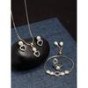 Jewellery Set for Women American Diamond Necklace Set with Earrings, Bracelet and Ring Jewellery for Girls and Women