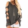 Women's Sexy Pullove Tops Off Shoulder Unique Sleeve Round Neck Top T-shirt
