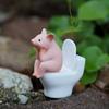 Adorable Pink Pig On Toilet Figurine - Whimsical PVC Decor for Home, Office, & Car | Ideal Gift for Friends | Versatile Indoor