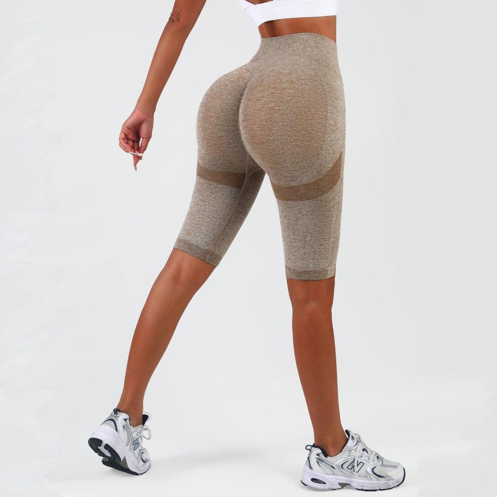 Smiley Face High Waist Butt-Lifting Yoga Capris – Breathable, Stretchy & Quick-Drying Women's Fitness Shorts